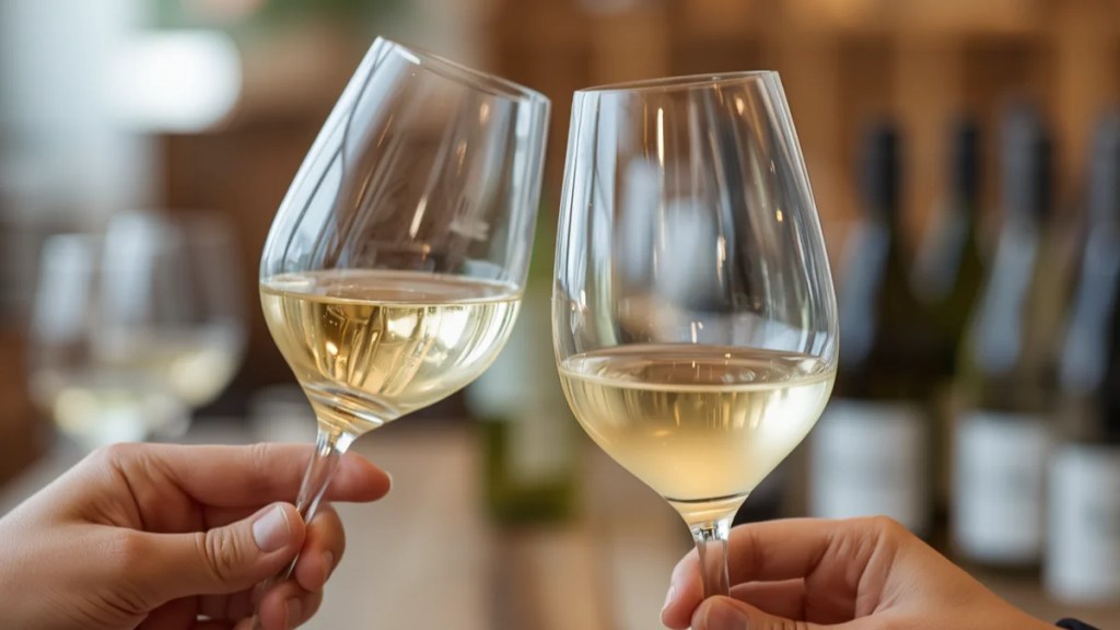 two wine glasses to taste floral aromas in white wine